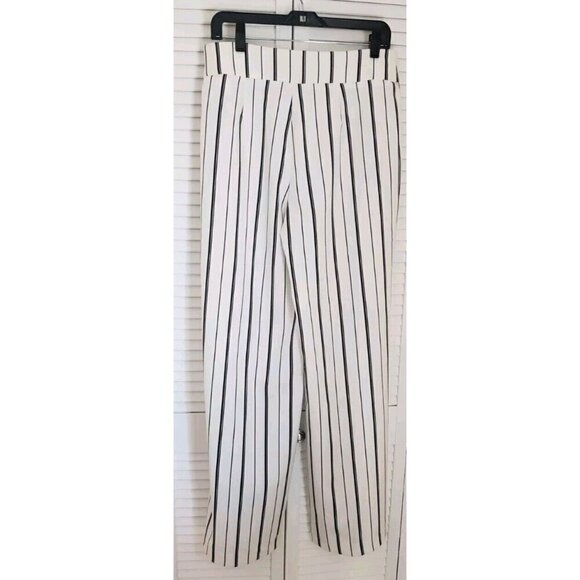 NINE WEST WHITE STRIPED WIDE LEG  PANTS SIZE 8 - Picture 4 of 8